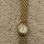 Vintage Citizen Quartz Gold-Tone Ladies Watch – Round White Dial